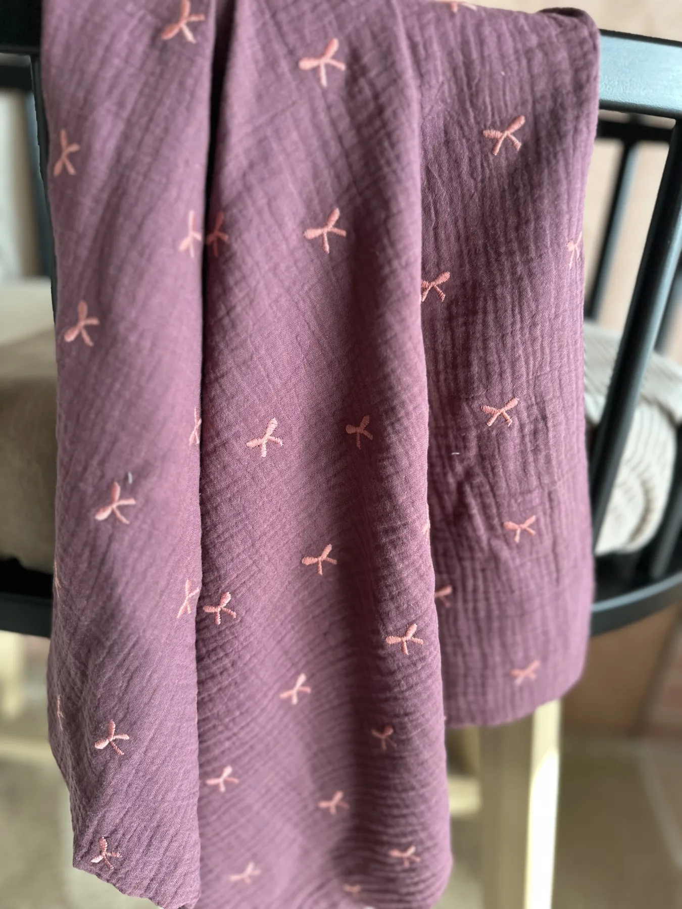 Hydrofiele doek - Aubergine strik