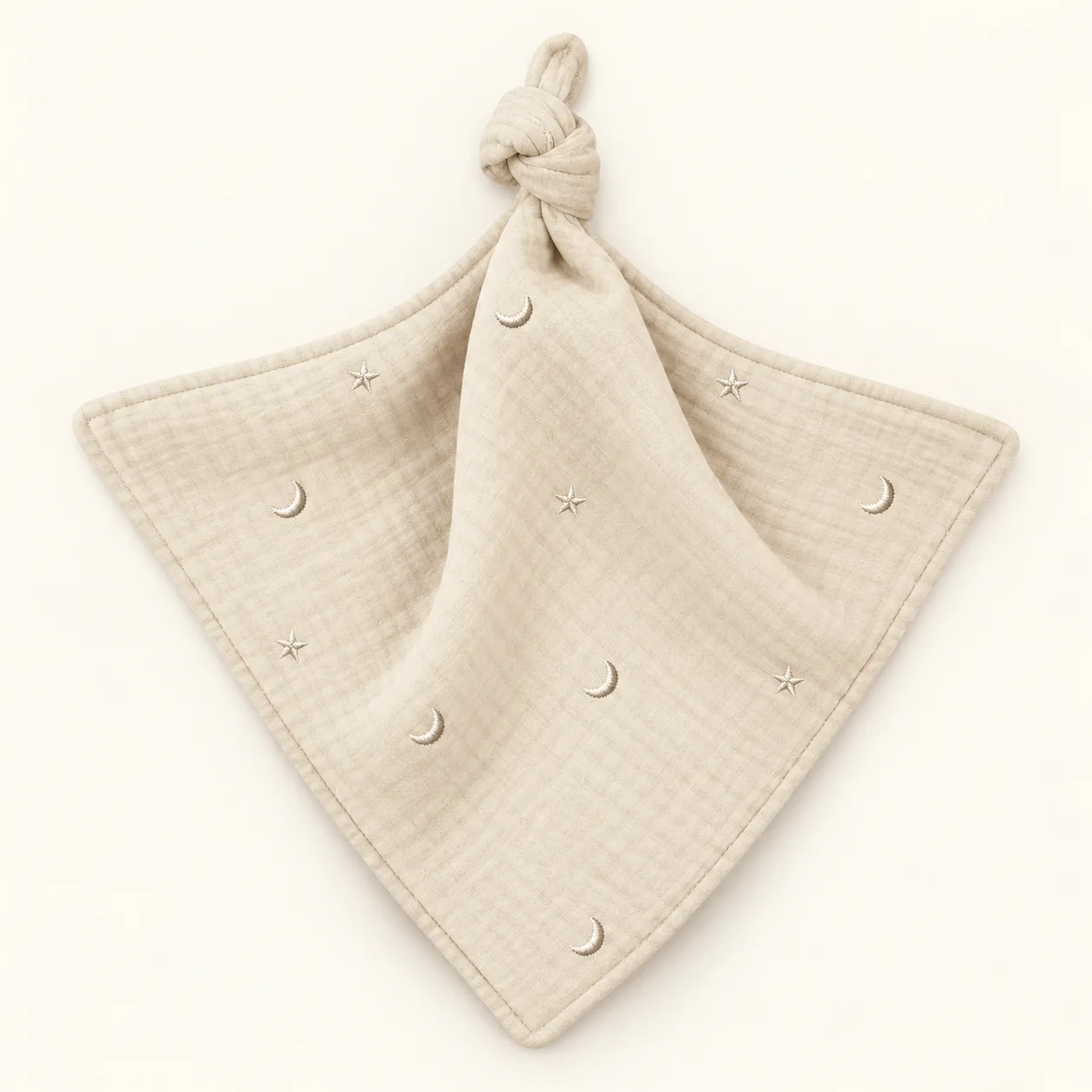Speendoekje Geborduurde maan/sterren Beige