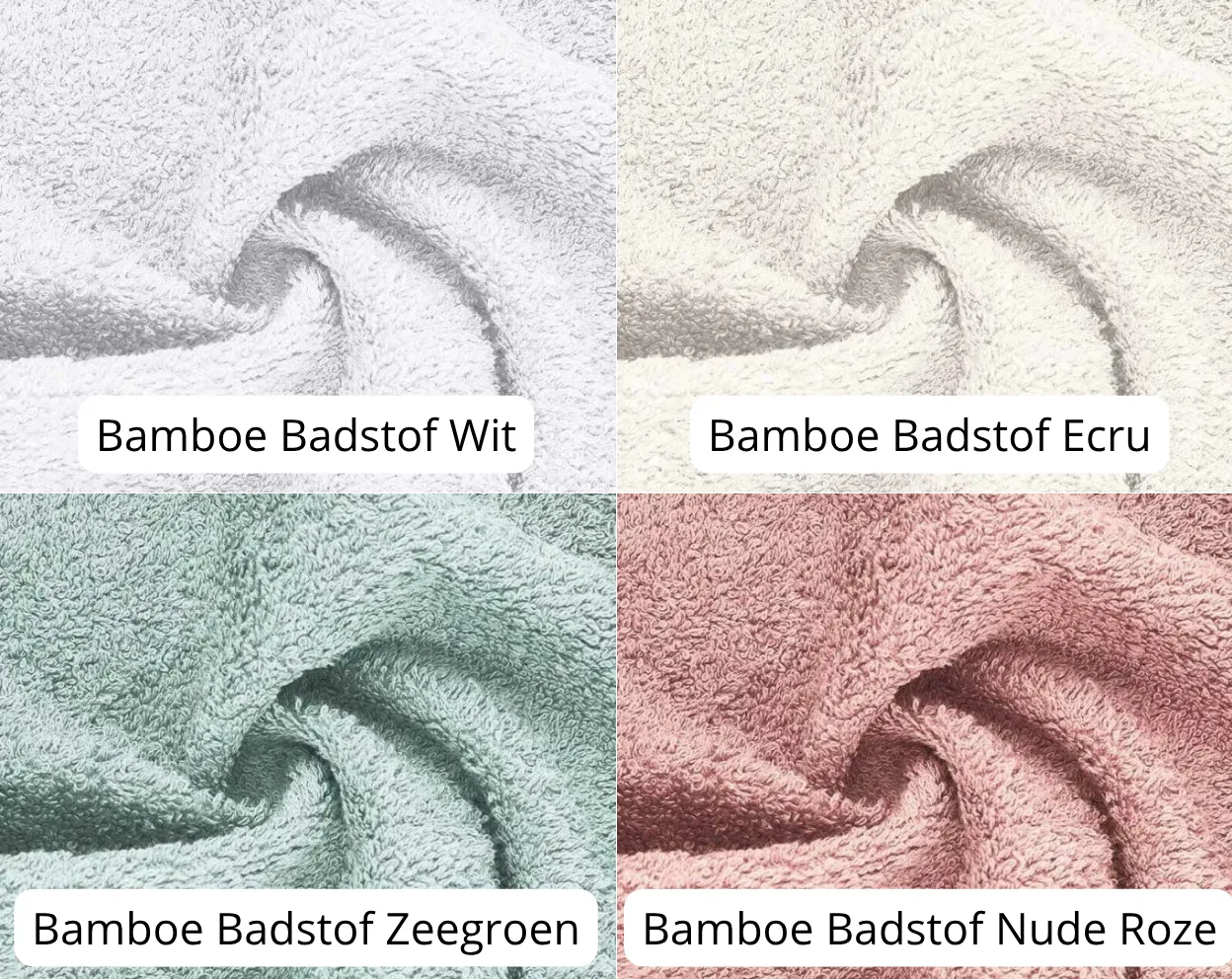 Washandjes set van 3, Bamboe Badstof