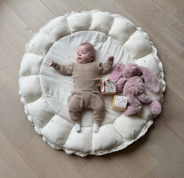 Babynestje Rond/Speelkleed Mini Ribstof Print - Afbeelding 4